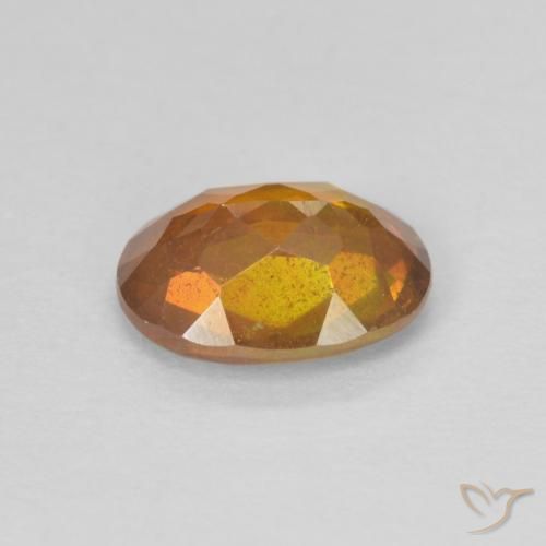Sphalérite Orange foncé naturelle ovale, 1.48 ct, SI-I1