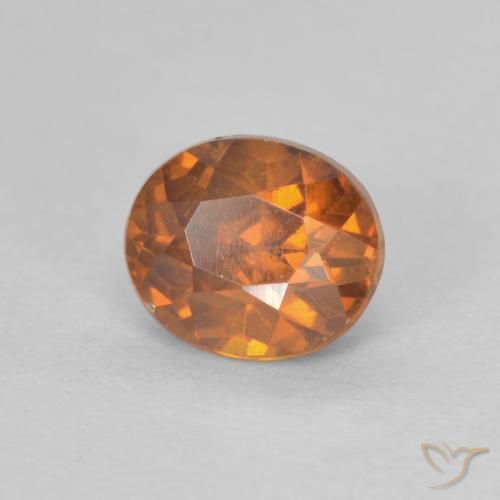Sphalérite Orange foncé naturelle ovale, 0.93 ct, SI-I1