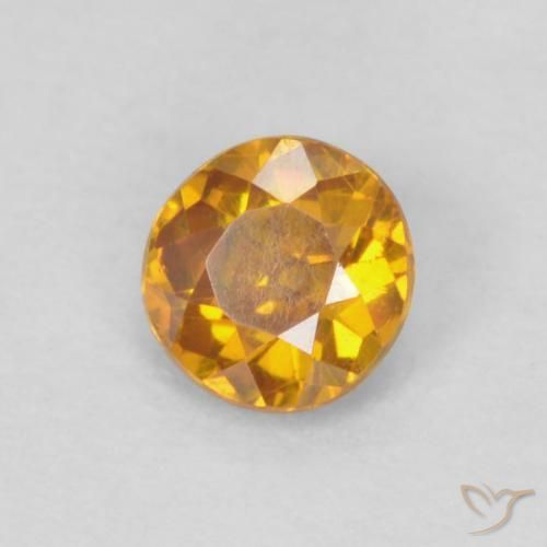 Sphalérite orange naturelle coupe roude, 0,20 ct, SI-I1