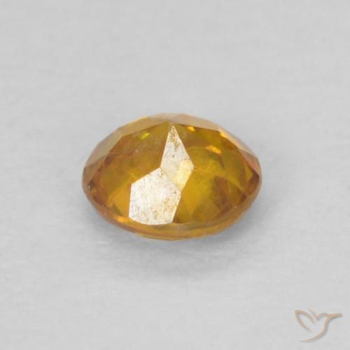 Sphalérite orange naturelle coupe roude, 0,20 ct, SI-I1
