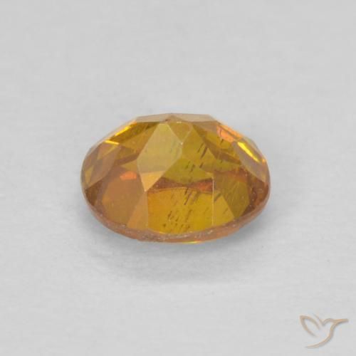 Sphalérite Miel Orange naturelle ovale, 0.42 ct, VS-SI