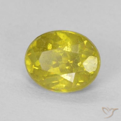 Sphalérite Jaune moyen naturelle ovale, 0.59 ct, VS-SI