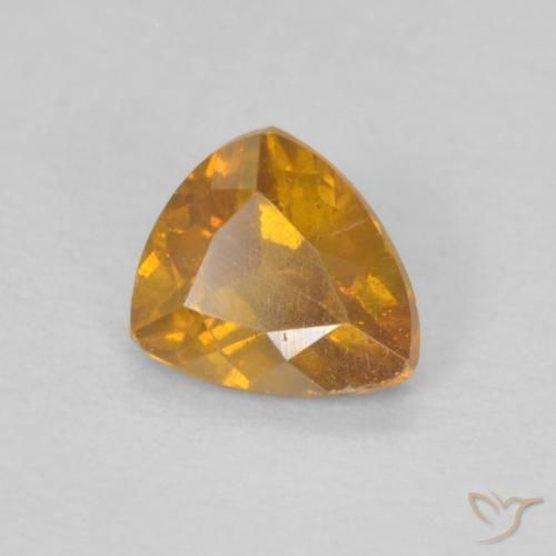 Sphalérite Orange-or naturelle Trillion, 0.32 ct, VS-SI
