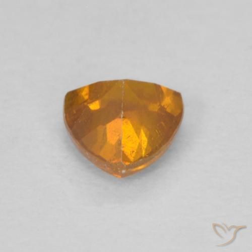Sphalérite Orange foncé naturelle Trillion, 0.38 ct, VS-SI
