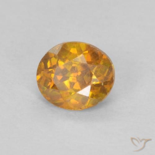 Sphalérite Orange-or naturelle ovale, 0.37 ct, VS-SI
