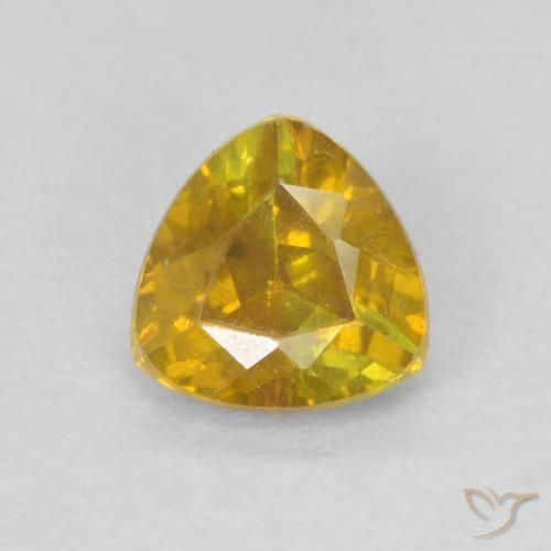 0.45ct Naturel Orange doré Sphalérite, Trillion, VS-SI