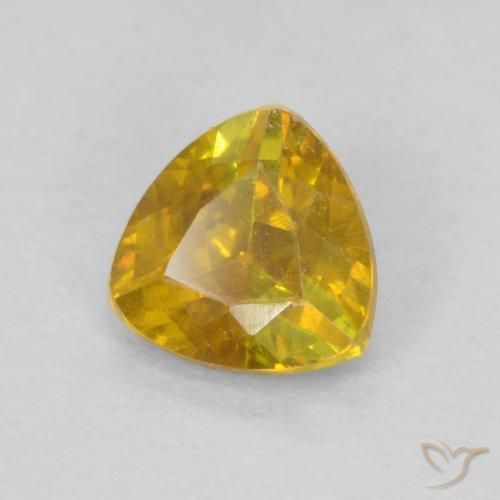 Sphalérite Orange doré naturelle Trillion, 0.45 ct, VS-SI