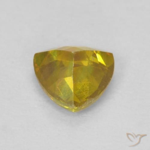 Sphalérite Orange doré naturelle Trillion, 0.45 ct, VS-SI