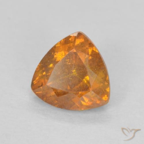 Sphalérite Orange moyen naturelle Trillion, 0.66 ct, SI-I1