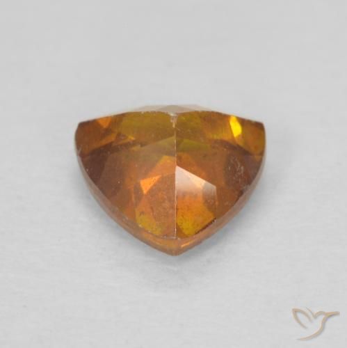 Sphalérite Orange moyen naturelle Trillion, 0.66 ct, SI-I1