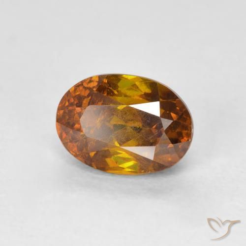 Sphalérite Orange brunâtre naturelle ovale, 1.63 ct, SI-I1