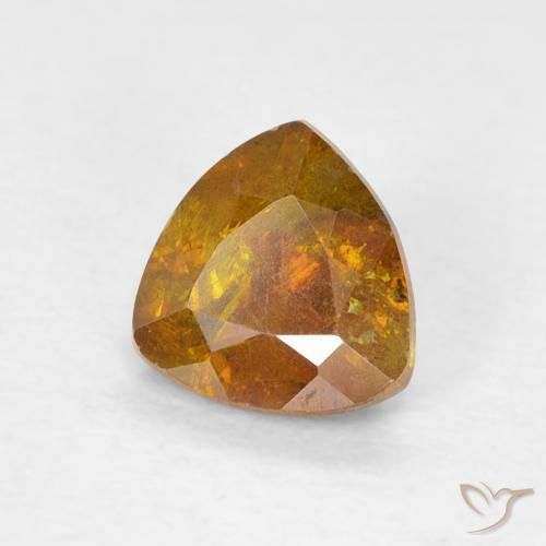 Sphalérite Orange terre naturelle Trillion, 0.80 ct, VS-SI