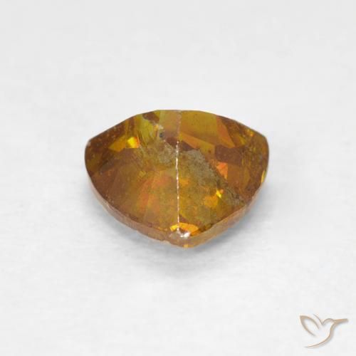 Sphalérite Orange terre naturelle Trillion, 0.80 ct, VS-SI