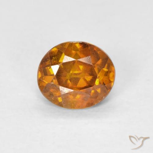 0.78ct Naturel Orange brunâtre Sphalérite, ovale, VS-SI