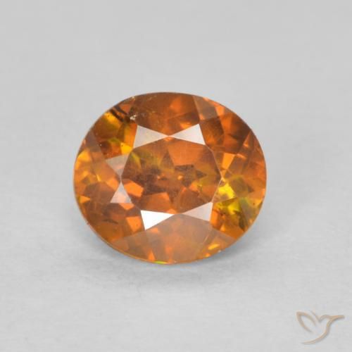 0.77ct Naturel Orange terre Sphalérite, ovale, SI-I1