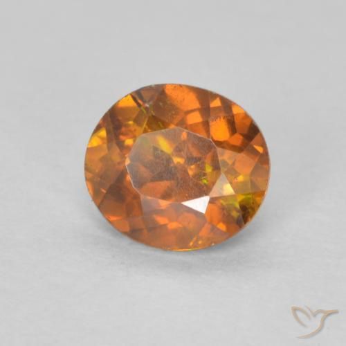 Sphalérite Orange terre naturelle ovale, 0.77 ct, SI-I1