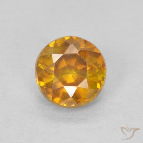 0.45ct Naturel Abricot orange Sphalérite, Tour, SI-I1