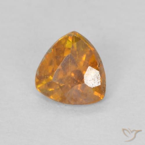 Sphalérite Orange foncé naturelle Trillion, 0.22 ct, SI-I1