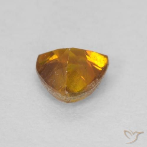 Sphalérite Orange foncé naturelle Trillion, 0.22 ct, SI-I1