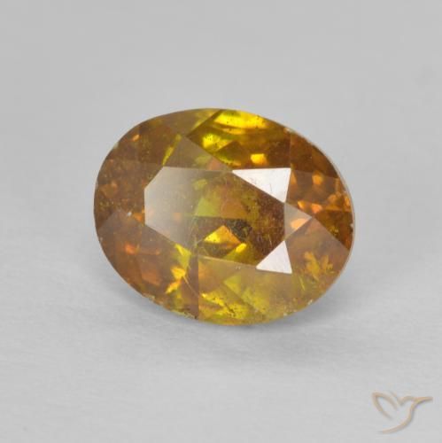 Sphalérite Or naturelle ovale, 2.05 ct, SI-I1