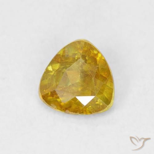 Sphalérite Jaune moyen naturelle Trillion, 0.53 ct, SI-I1