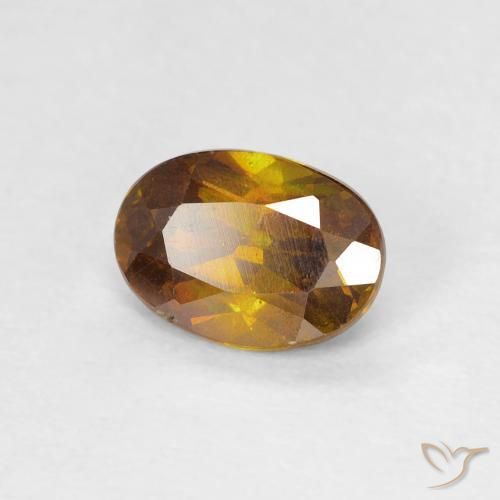 Sphalérite Doré noir naturelle ovale, 1.04 ct, SI-I1