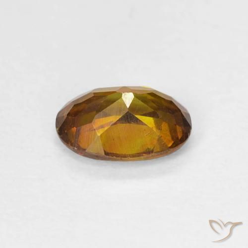 Sphalérite Doré noir naturelle ovale, 1.04 ct, SI-I1