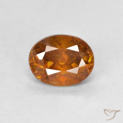 0.64ct Naturel Orange foncé Sphalérite, ovale, SI-I1