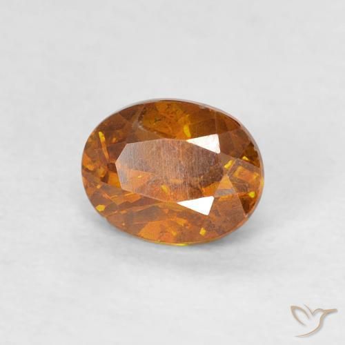 Sphalérite Orange foncé naturelle ovale, 0.64 ct, SI-I1