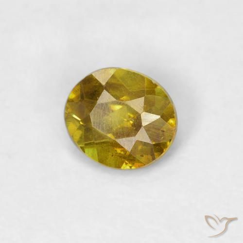 Sphalérite Doré jaunâtre naturelle ovale, 0.31 ct, SI-I1