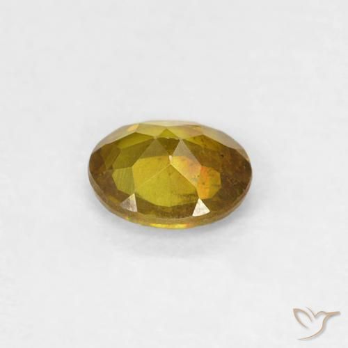 Sphalérite Doré jaunâtre naturelle ovale, 0.31 ct, SI-I1