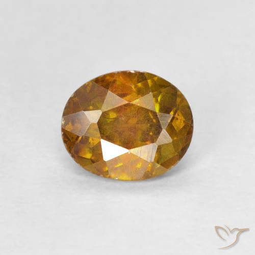 0.80ct Naturel Doré brunâtre Sphalérite, ovale, SI-I1