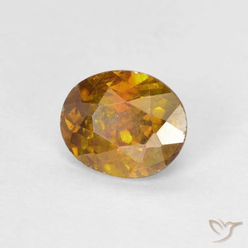 Sphalérite Doré brunâtre naturelle ovale, 0.80 ct, SI-I1