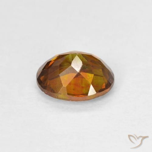 Sphalérite Doré brunâtre naturelle ovale, 0.80 ct, SI-I1