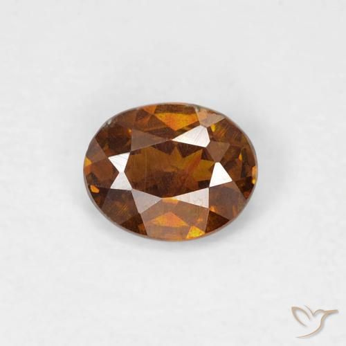 Sphalérite Medium Dark-Orange naturelle ovale, 0.31 ct, SI-I1