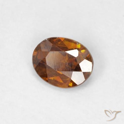 Sphalérite Medium Dark-Orange naturelle ovale, 0.31 ct, SI-I1
