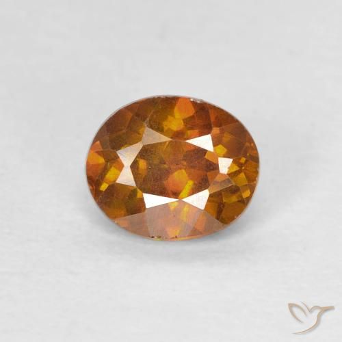 0.86ct Naturel Orange brunâtre Sphalérite, ovale, SI-I1