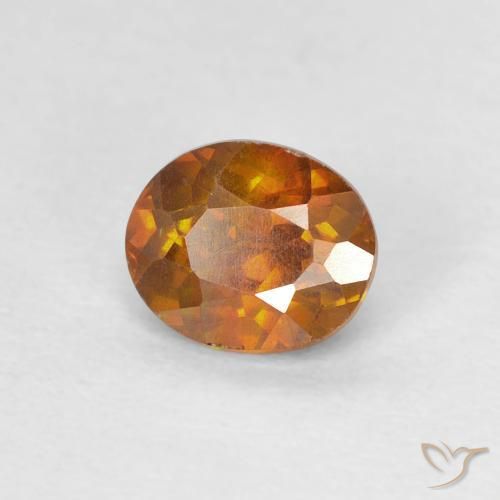 Sphalérite Orange brunâtre naturelle ovale, 0.86 ct, SI-I1