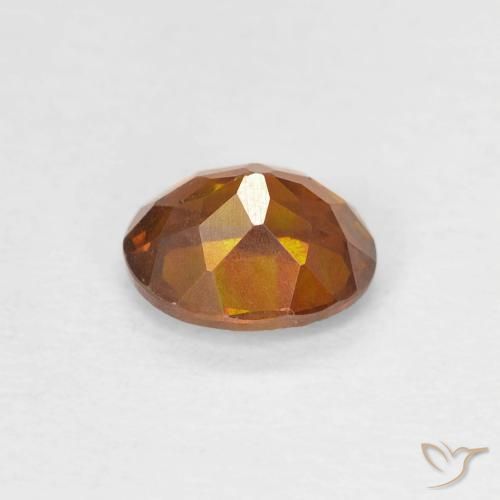 Sphalérite Orange brunâtre naturelle ovale, 0.86 ct, SI-I1