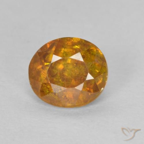 Sphalérite Orange foncé naturelle ovale, 0.70 ct, SI-I1