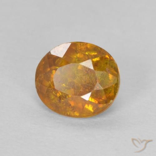 Sphalérite Orange foncé naturelle ovale, 0.70 ct, SI-I1