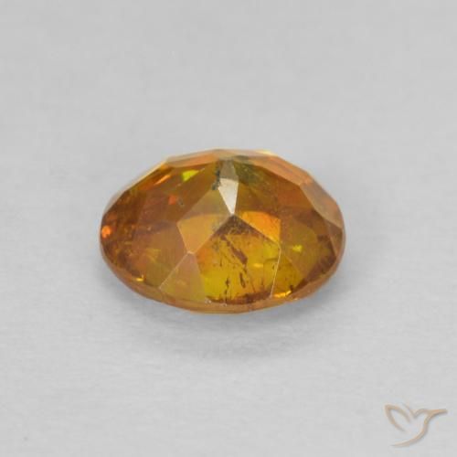 Sphalérite Orange foncé naturelle ovale, 0.70 ct, SI-I1