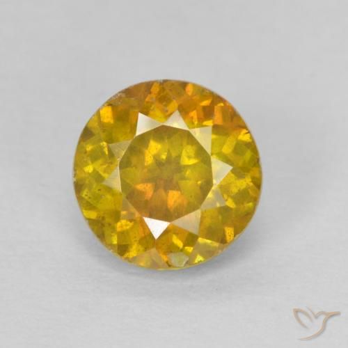 Sphalérite Orange doré naturelle Coupe roude, 1.29 ct, SI-I1