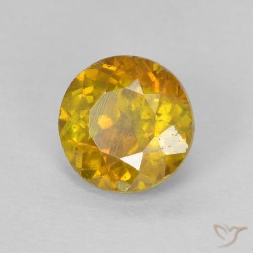 Sphalérite Orange doré naturelle Coupe roude, 1.29 ct, SI-I1