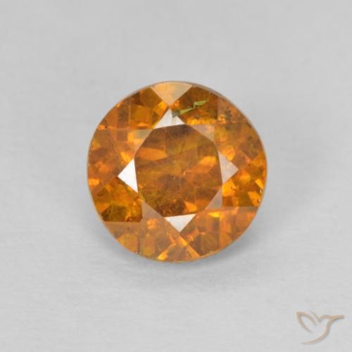 Sphalérite Orange foncé naturelle Coupe roude, 0.99 ct, SI-I1