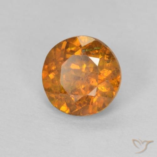 Sphalérite Orange foncé naturelle Coupe roude, 0.99 ct, SI-I1