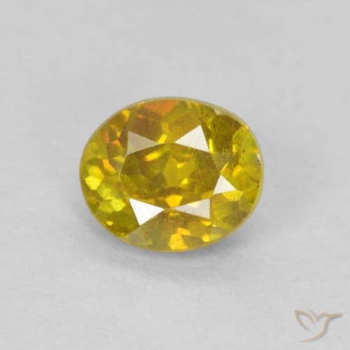 0.54ct Naturel Jaune brunâtre Sphalérite, ovale, SI-I1
