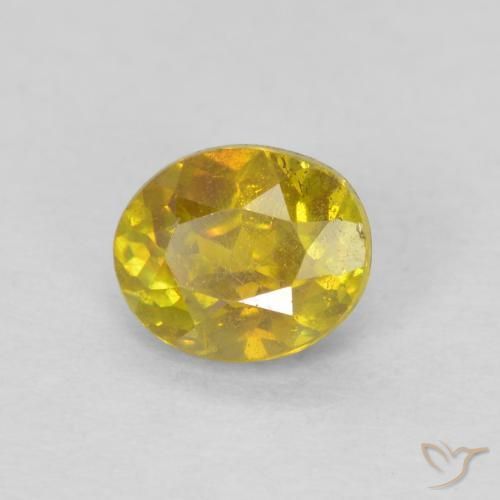 Sphalérite Jaune brunâtre naturelle ovale, 0.54 ct, SI-I1