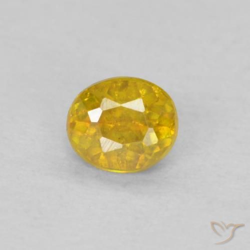 0.18ct Naturel Doré jaunâtre Sphalérite, ovale, SI-I1