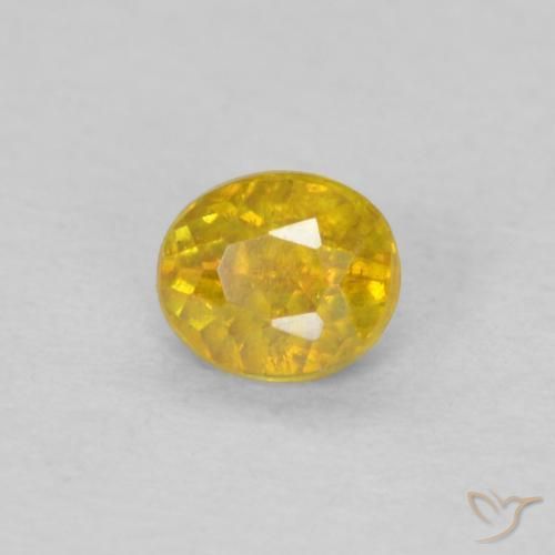 Sphalérite Doré jaunâtre naturelle ovale, 0.18 ct, SI-I1